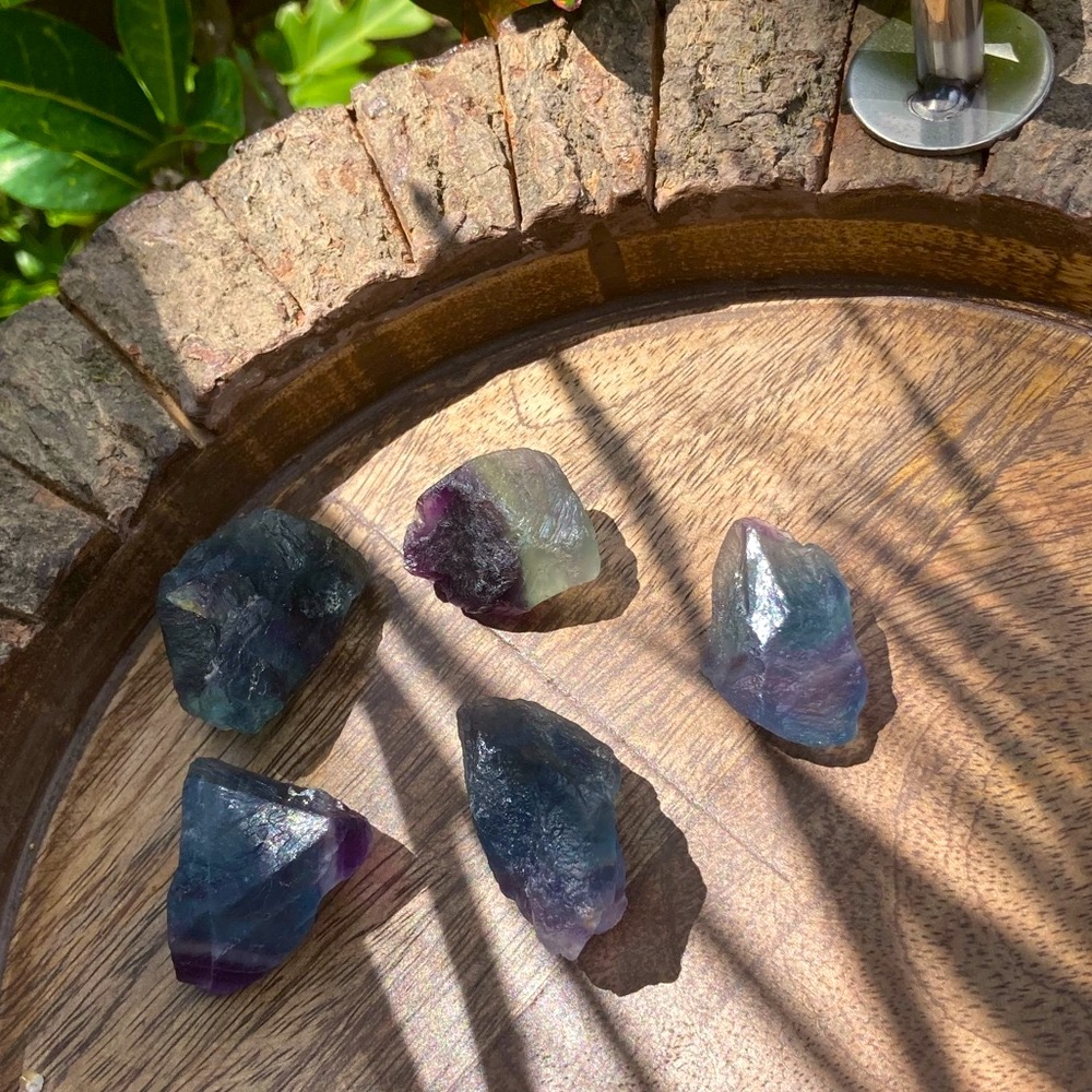4 Pieces Of Small Raw Fluorite Chunks